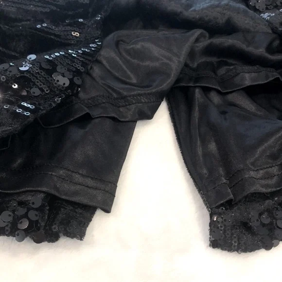 Nicole Miller Elegant Sequined Black midi Dress single shoulder strap size 12 - Picture 4 of 11